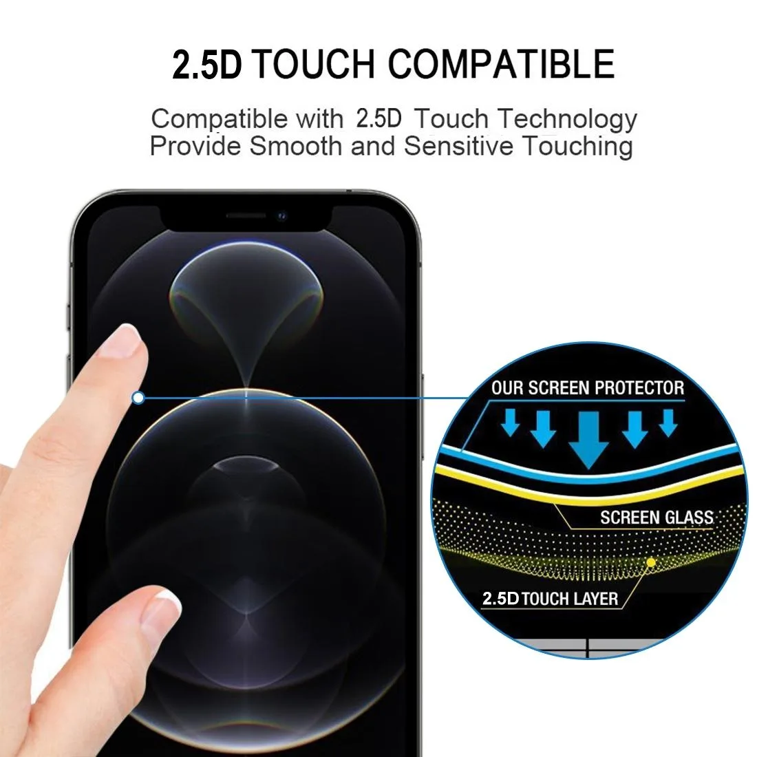 For iPhone 12 / 12 Pro Full Glue Full Screen Tempered Glass Film