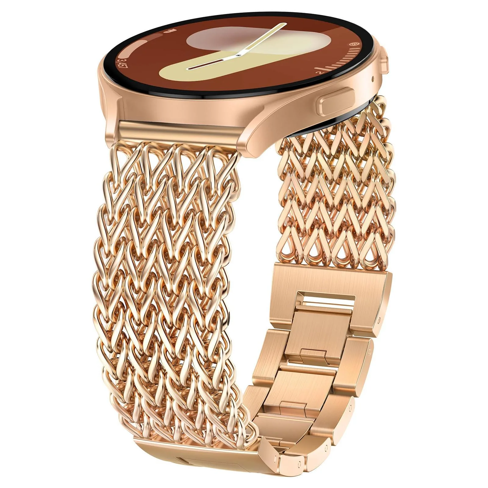 22mm xDfind Flat Head Herringbone Braided Stainless Steel Watch Band