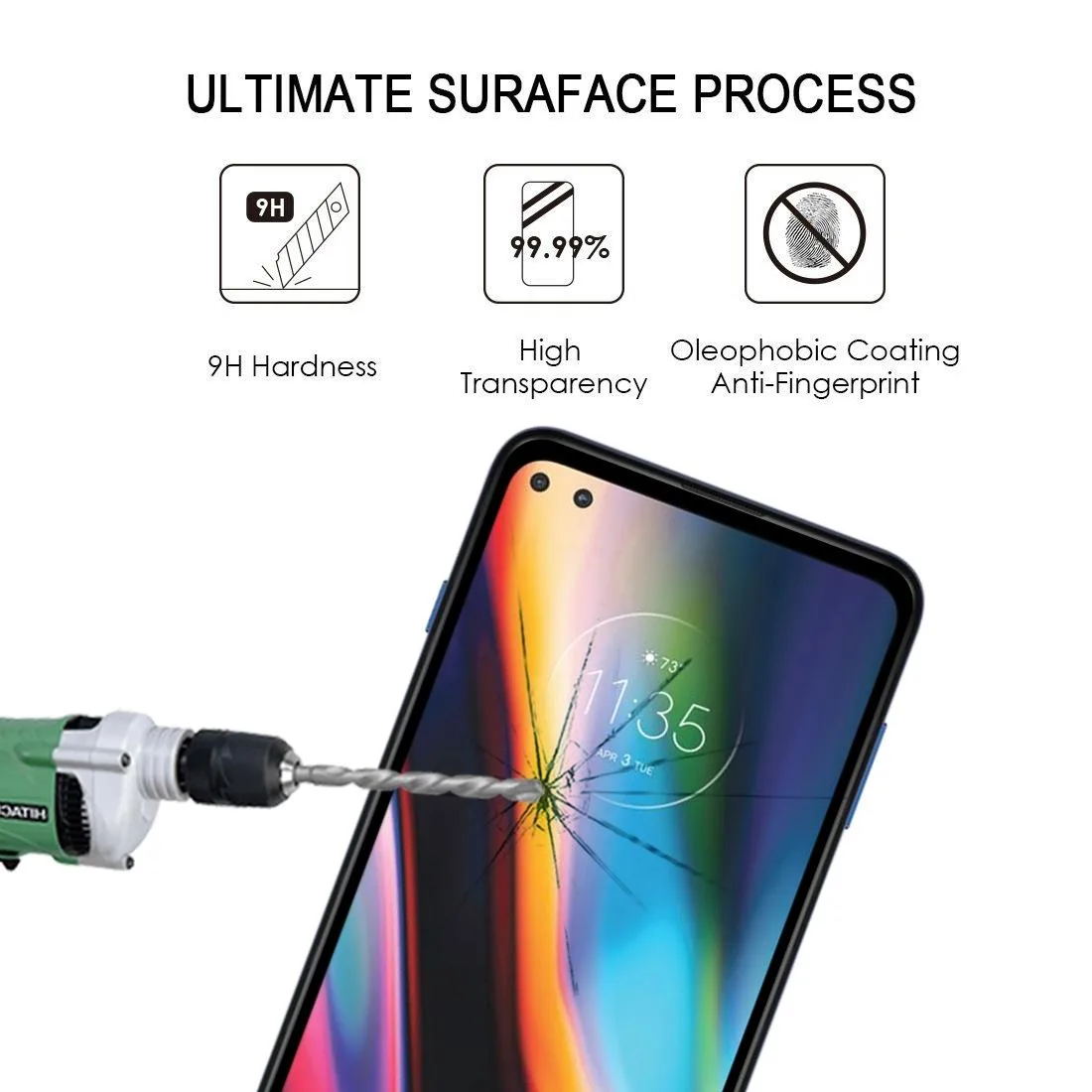 For Motorola Moto G 5G Plus Full Glue Full Screen Tempered Glass Film