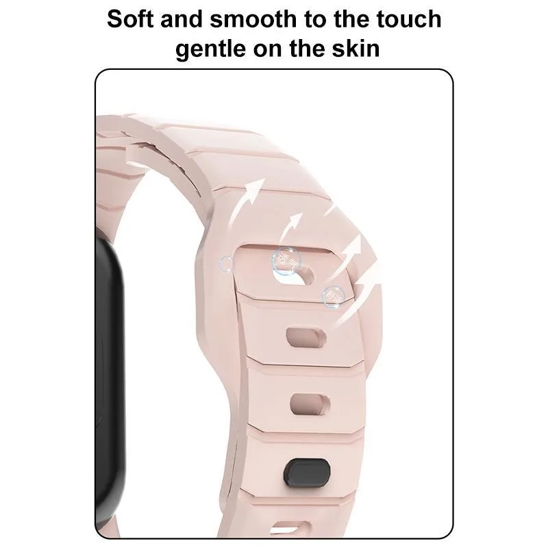 For Xiaomi Smart Band 10 / 9 / 8 xDfind Armor-Style Reverse Buckle Silicone Watch Band