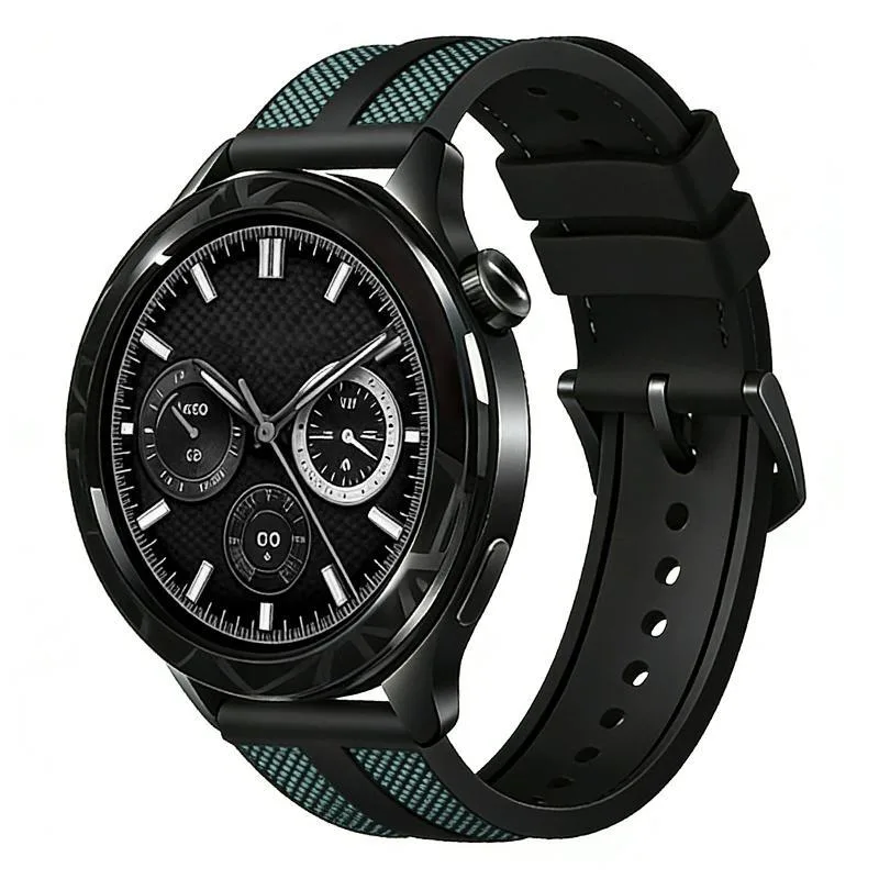 22mm xDfind Flame Hybrid Nylon Braid Silicone Watch Band