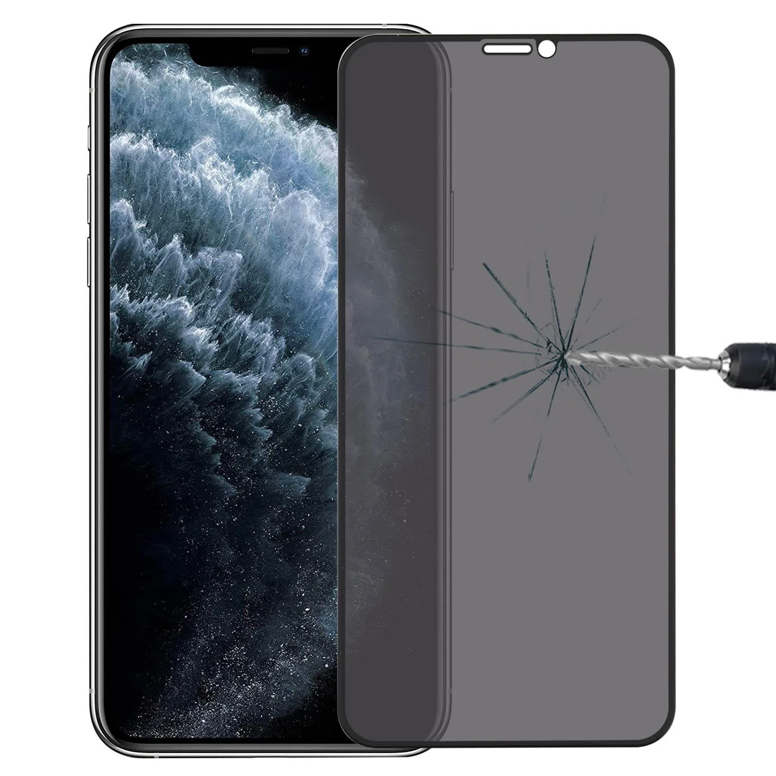 For iPhone 11 Pro Anti-peeping Plasma Oil Coated High Aluminum Wear-resistant Tempered Glass Film