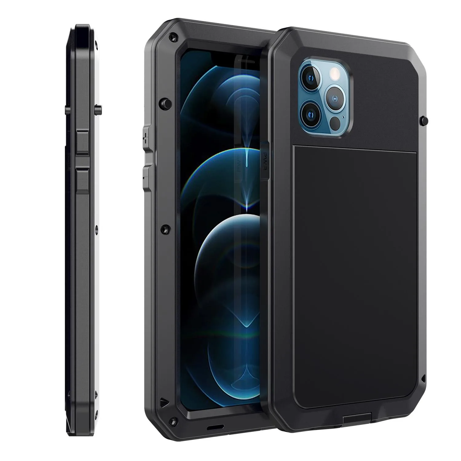 Shockproof Waterproof Silicone + Zinc Alloy Protective Case