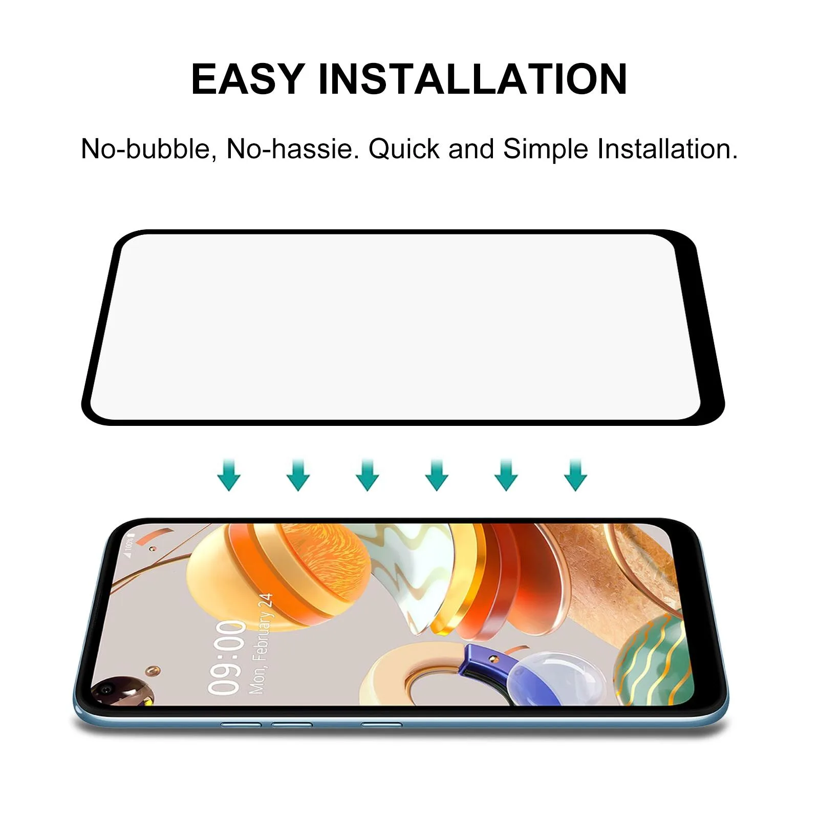 For LG K61 Full Glue Full Screen Tempered Glass Film