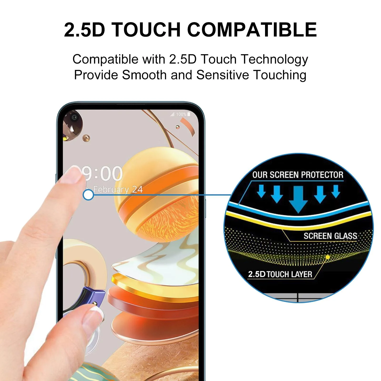For LG K61 Full Glue Full Screen Tempered Glass Film