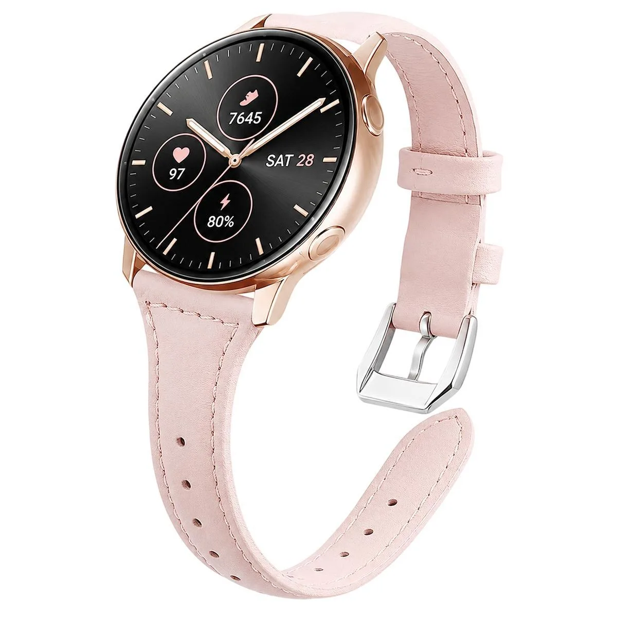 xDfind Universal Straight Lug Ends Slim Waist Vegan Leather Watch Band