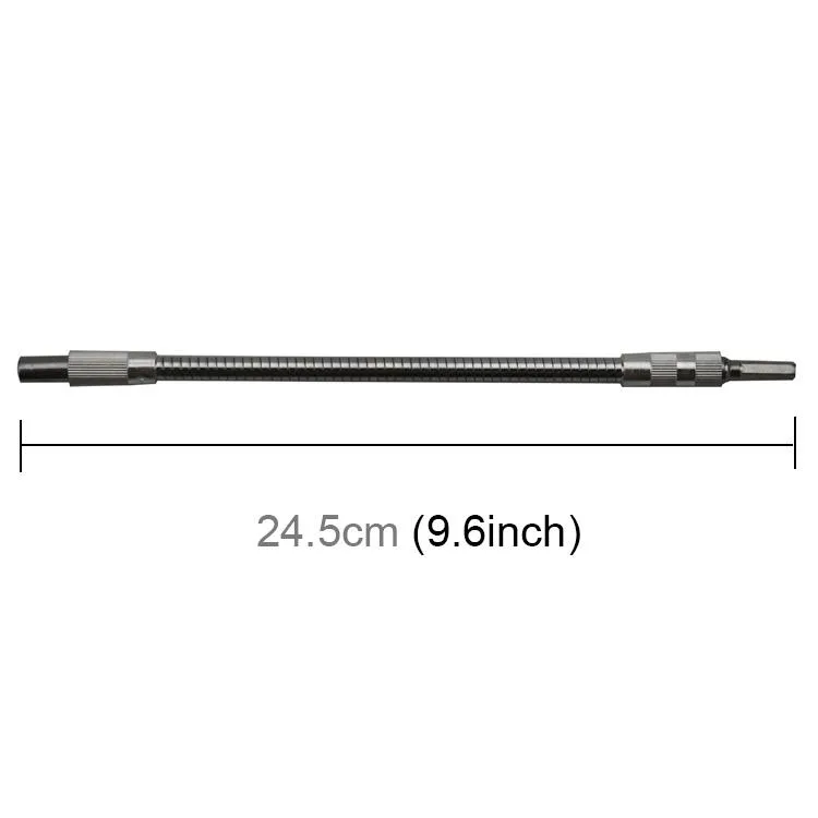 Metal Rechargeable Drill Electric Screwdriver Dedicated Flexible Shafting Torque Drill Rods, Length: 24.5cm