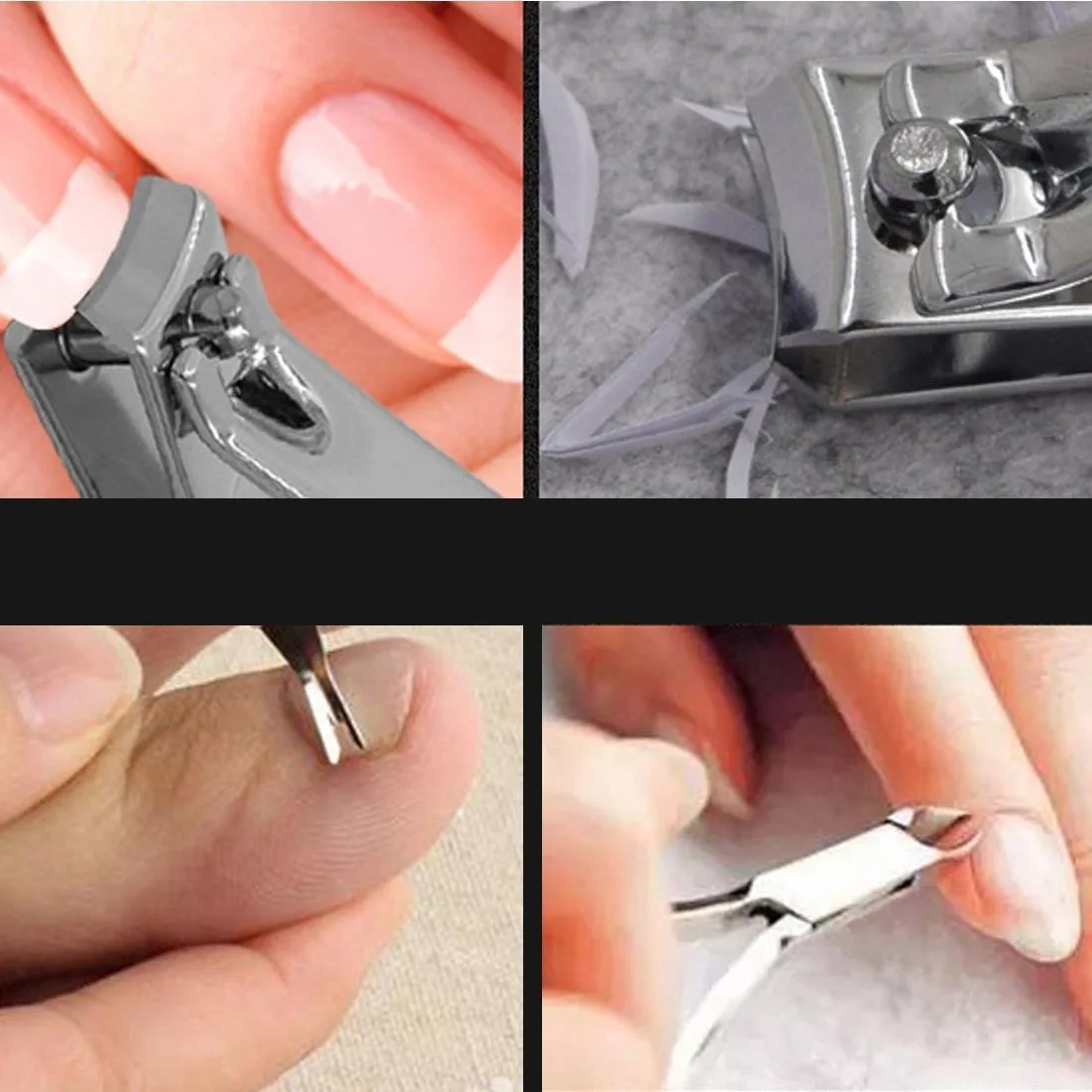 Nail Care Clipper Pedicure Manicure Kits (Flat Nail Clippers, Oblique Nail Nipper, Double Pick, Eyebrow Scissor, Eyebrow Tweezers, Ear Pick, Double Side Nail File) with Leather Bag