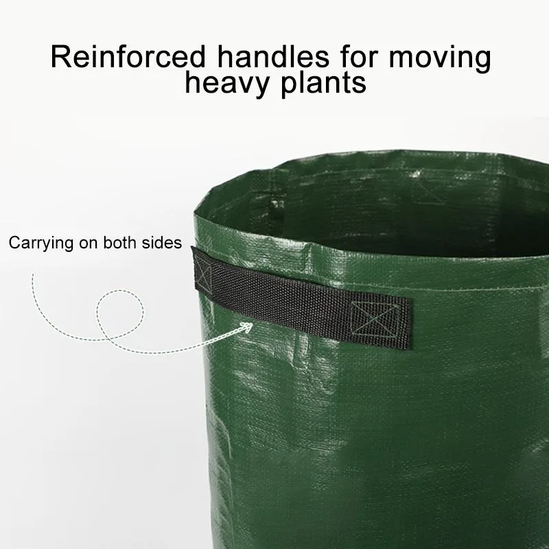 2 PCS 7 Gallons Potato Planting PE Bags Woven Fabric Bags Cultivation Garden Pots Vegetable Planting Bags Grow Bags Farm Garden Supplies