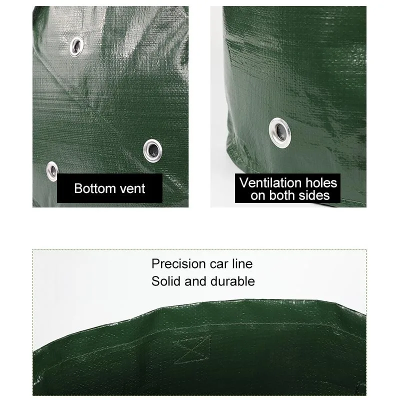 2 PCS 7 Gallons Potato Planting PE Bags Woven Fabric Bags Cultivation Garden Pots Vegetable Planting Bags Grow Bags Farm Garden Supplies