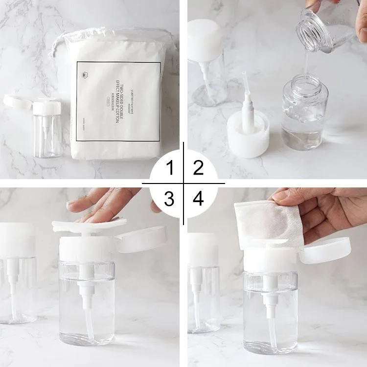 Liquid Push Down Pump Dispenser Bottle Empty Plastic Bottle Container, 200ml