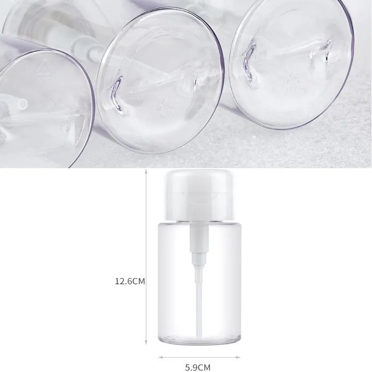 Liquid Push Down Pump Dispenser Bottle Empty Plastic Bottle Container, 200ml