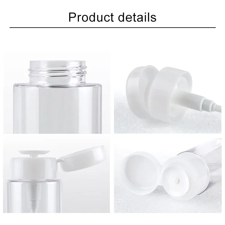 Liquid Push Down Pump Dispenser Bottle Empty Plastic Bottle Container, 200ml