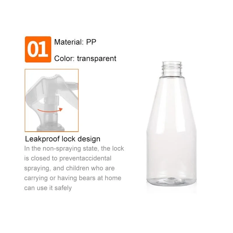 LW-SM08 Plastic Spray Bottles Leak Proof with Trigger Sprayer, 200ml