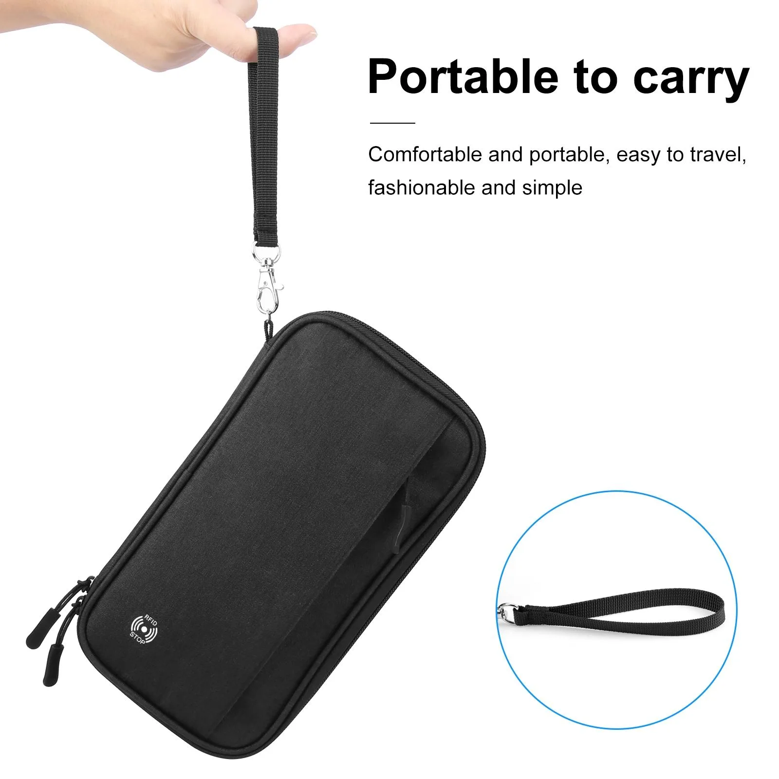 HAWEEL Clutch Bag Passport Wallet Document Organizer Credit Cards Case Bag