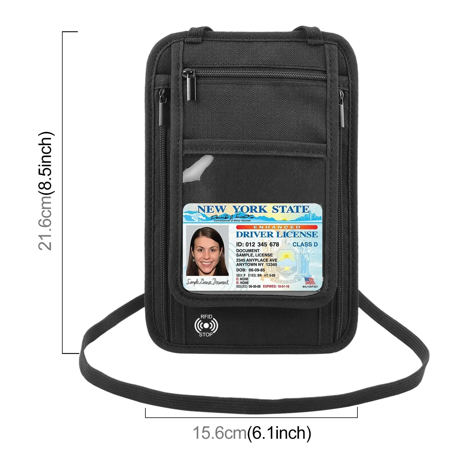 HAWEEL Neck Passport Wallet Bag Document Organizer Credit Cards Case Bag
