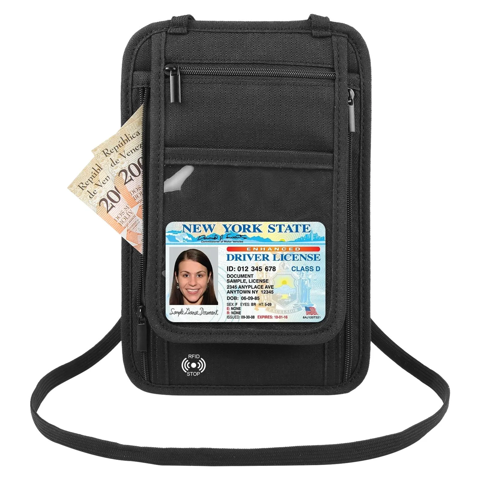HAWEEL Neck Passport Wallet Bag Document Organizer Credit Cards Case Bag