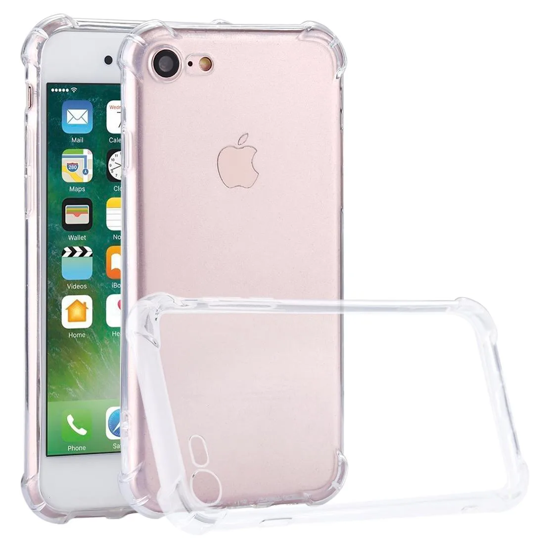 For iPhone 8 & 7 Shock-resistant Cushion TPU Protective Case(Transparent)