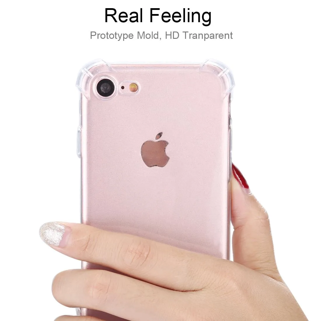 For iPhone 8 & 7 Shock-resistant Cushion TPU Protective Case(Transparent)