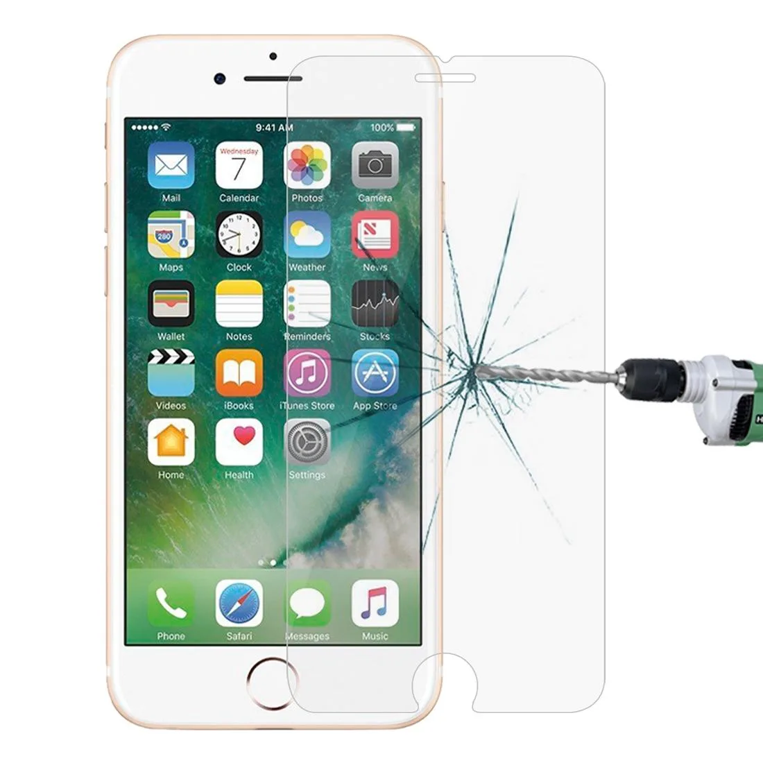 For iPhone 8 Plus & iPhone 7 Plus 0.26mm 9H Surface Hardness 2.5D Explosion-proof Tempered Glass Non-full Screen Film