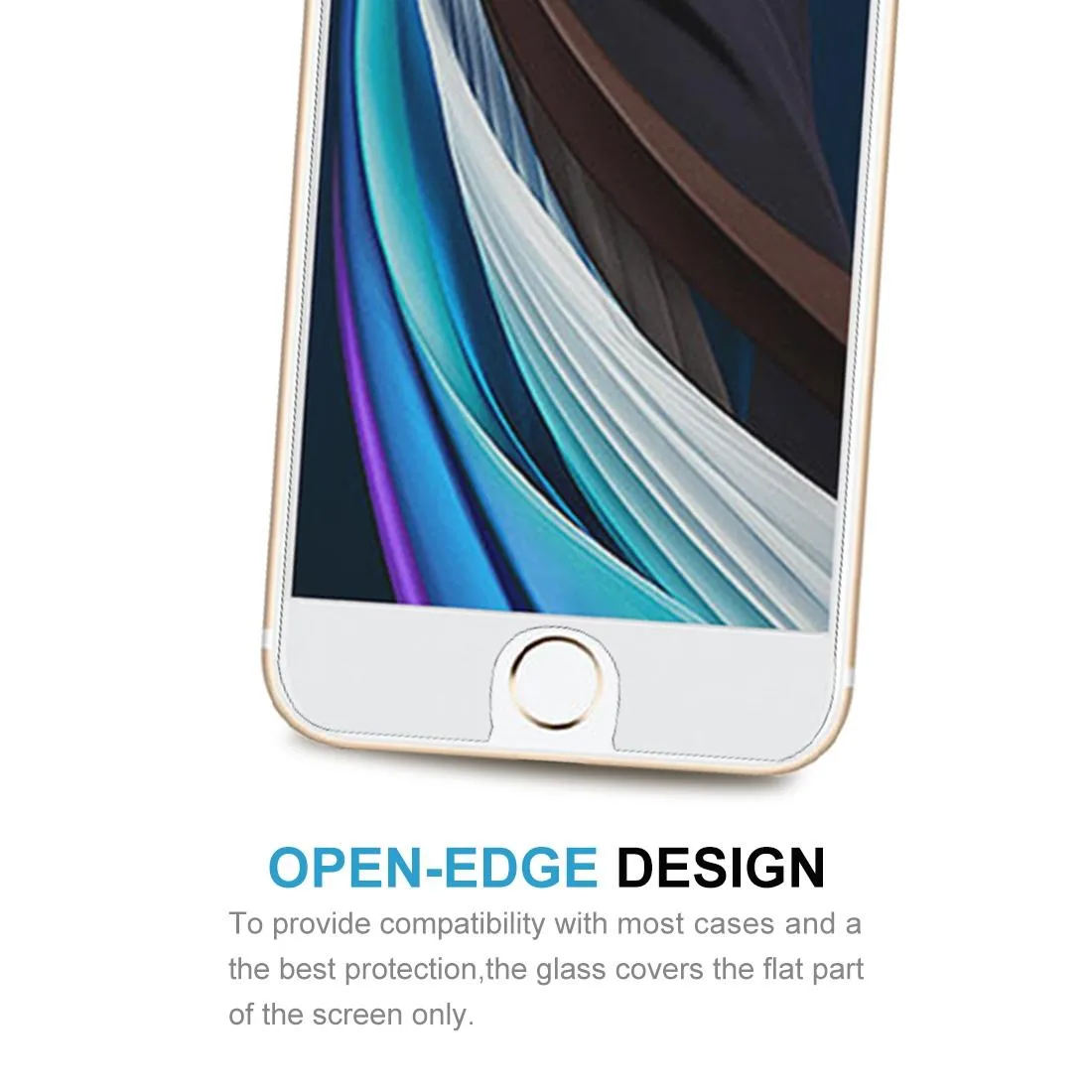 For iPhone SE 2022 / SE 2020 Large Arc EdgeTempered Glass Film
