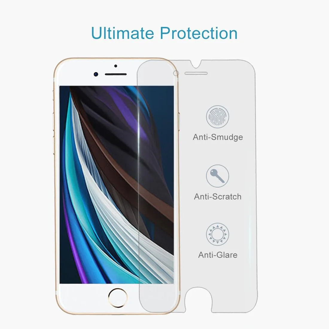 For iPhone SE 2022 / SE 2020 Large Arc EdgeTempered Glass Film