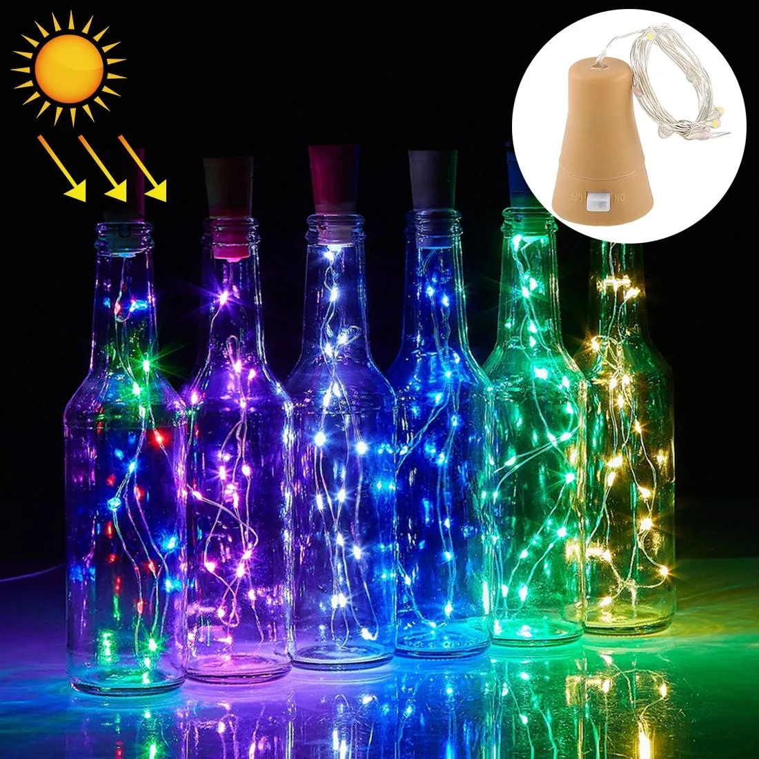 1m 10 LEDs SMD 0603 Solar Powered Copper Wire String Light Fairy Lamp Decorative Light