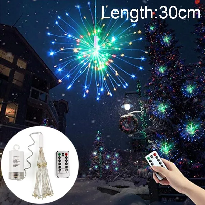 30cm Explosion Ball Fireworks Dimmable Copper Wire LED String Light, 150 LEDs Batteries Box LED Decorative Light with Remote Control