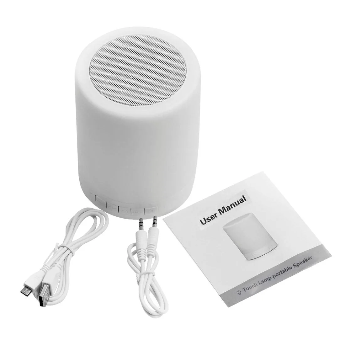 Atmosphere Light Music Table Lamp Multifunctional Wireless Bluetooth Speaker , with LED Light & Handle, Support AUX IN & Hands-free Answer & TF Card