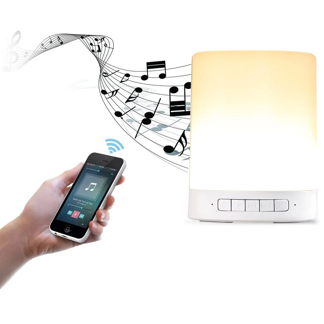 Atmosphere Light Music Table Lamp Multifunctional Wireless Bluetooth Speaker , with LED Light & Handle, Support AUX IN & Hands-free Answer & TF Card