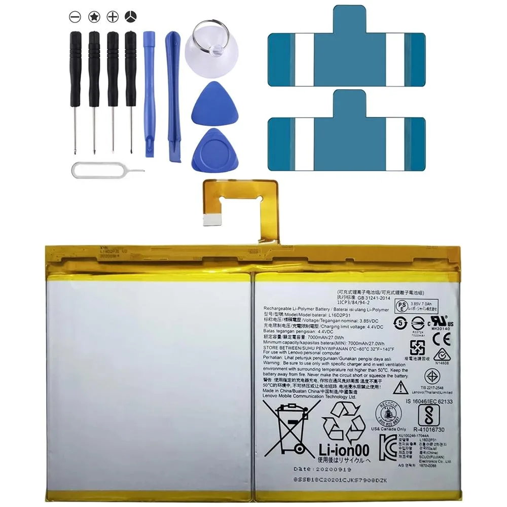 7000mAh L16D2P31 Li-Polymer Battery for Lenovo Tab 4 10/10 REL/10 Plus TB-X304L X304F TB-X704F X704L X504F X504L