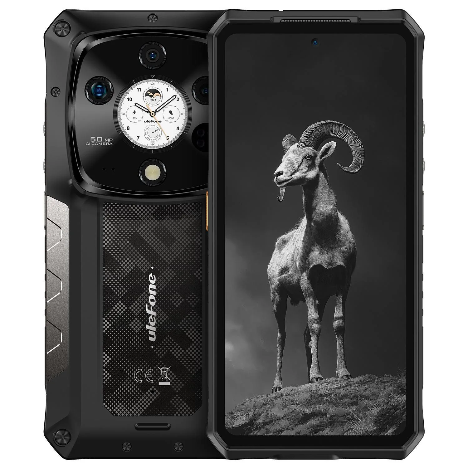 [HK Warehouse] Ulefone Armor 28 Pro Rugged Phone, 16GB+512GB, Night Vision, 10600mAh, 6.67 inch + 1.04 inch Android 15 MediaTek Dimensity 7300 Octa Core, Network: 5G, NFC (Black)