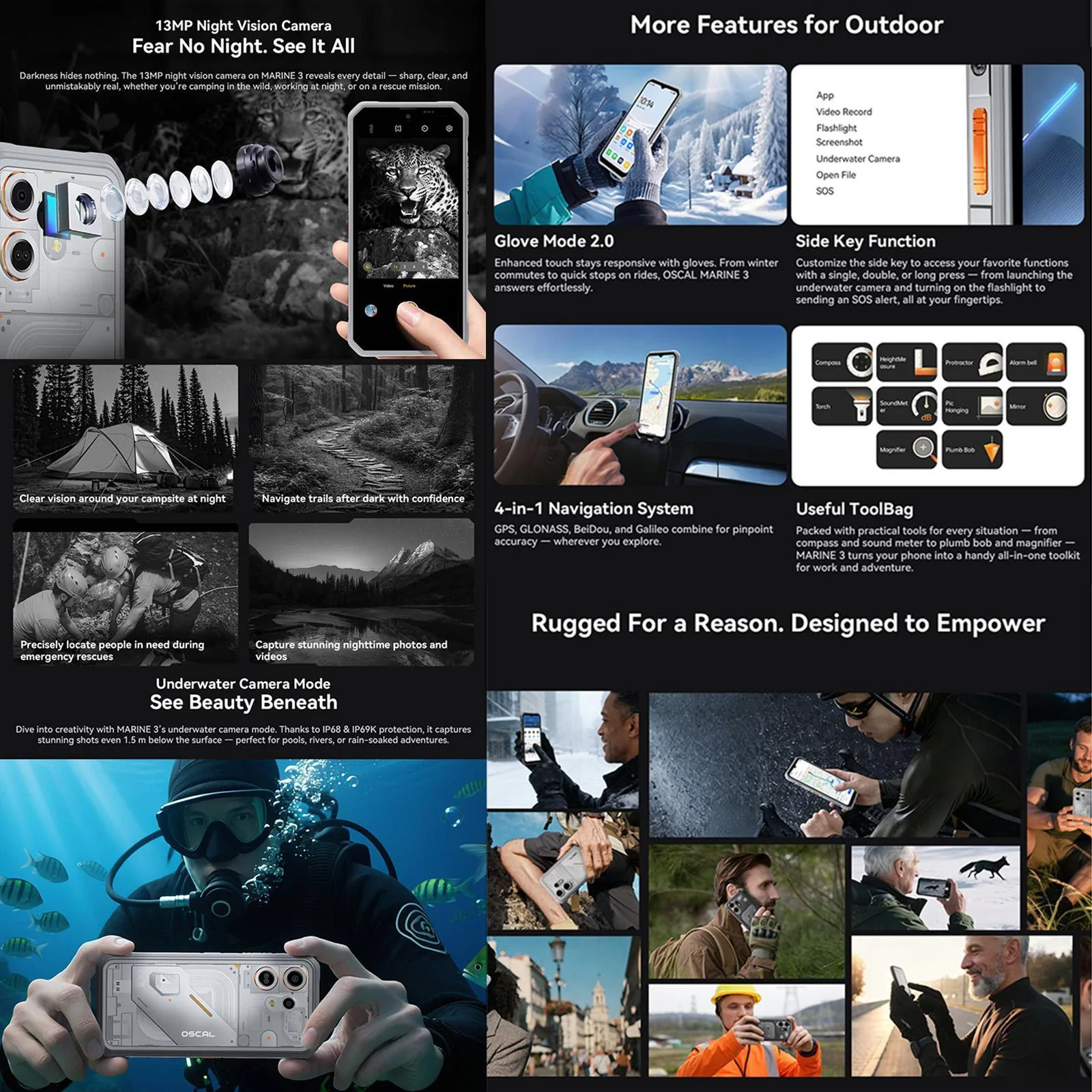[HK Warehouse] Blackview Oscal Marine 3, 8GB+128GB, 6.56 inch Android 16 MT6769V/CB Helio G81 Octa Core, Network: 4G, OTG, NFC