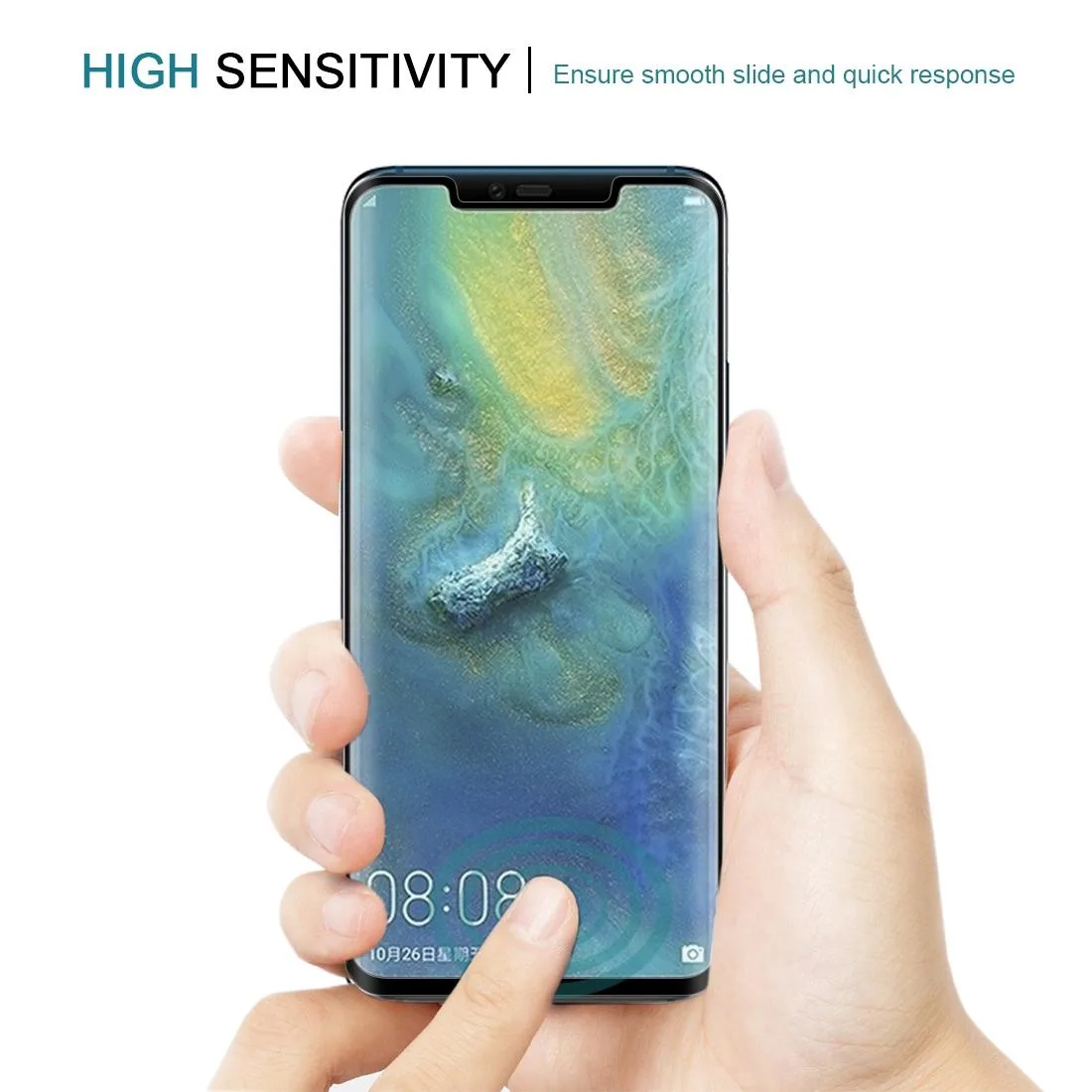 0.3mm 9H Surface Hardness 3D Curved Edge Full Screen Tempered Glass Film for Huawei Mate 20 Pro