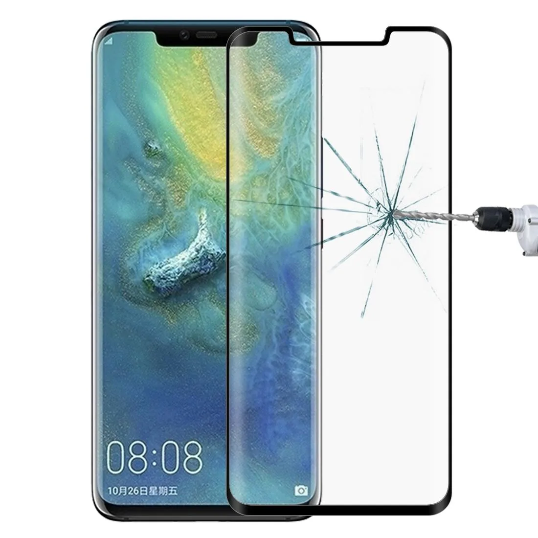 0.3mm 9H Surface Hardness 3D Curved Edge Full Screen Tempered Glass Film for Huawei Mate 20 Pro