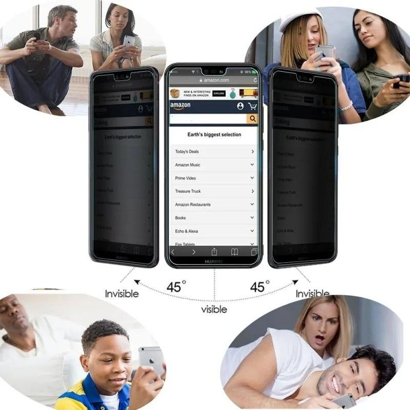 Full Cover Anti-spy Tempered Glass Film for Huawei P30