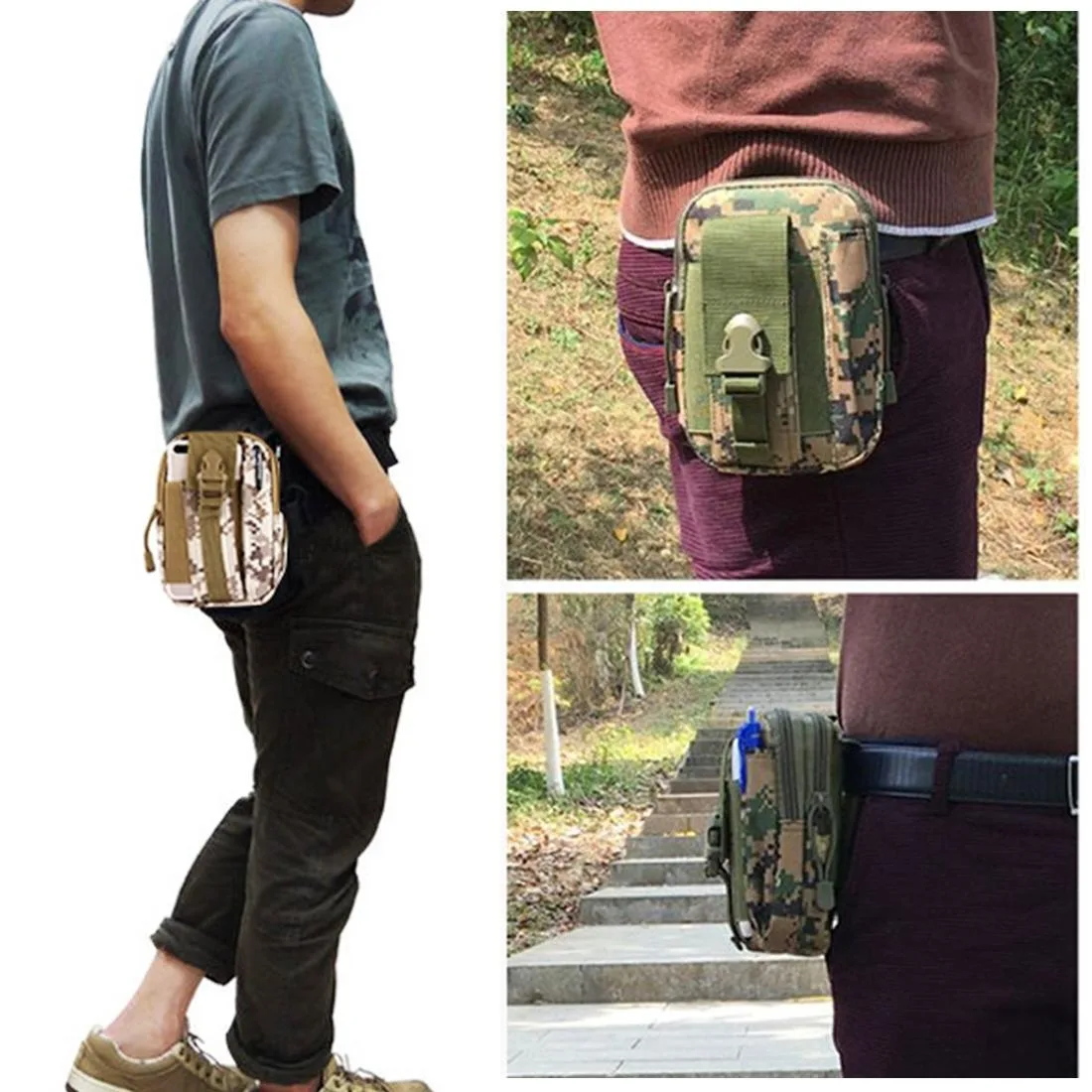 Stylish Multifunctional Outdoor Sports Running Hiking Riding Travelling Waist Bag Phone Camera Protective Case Card Pocket Wallet with Belt Bandage Binding Tape