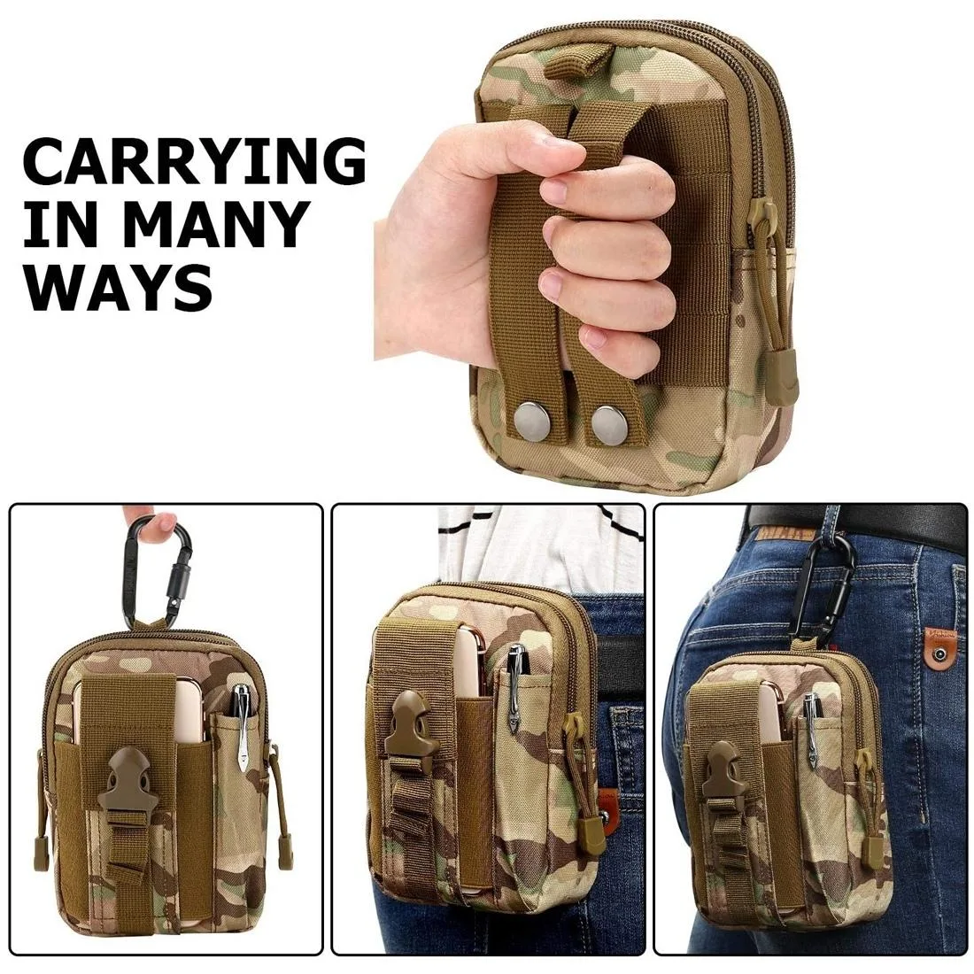 Stylish Multifunctional Outdoor Sports Running Hiking Riding Travelling Waist Bag Phone Camera Protective Case Card Pocket Wallet with Belt Bandage Binding Tape