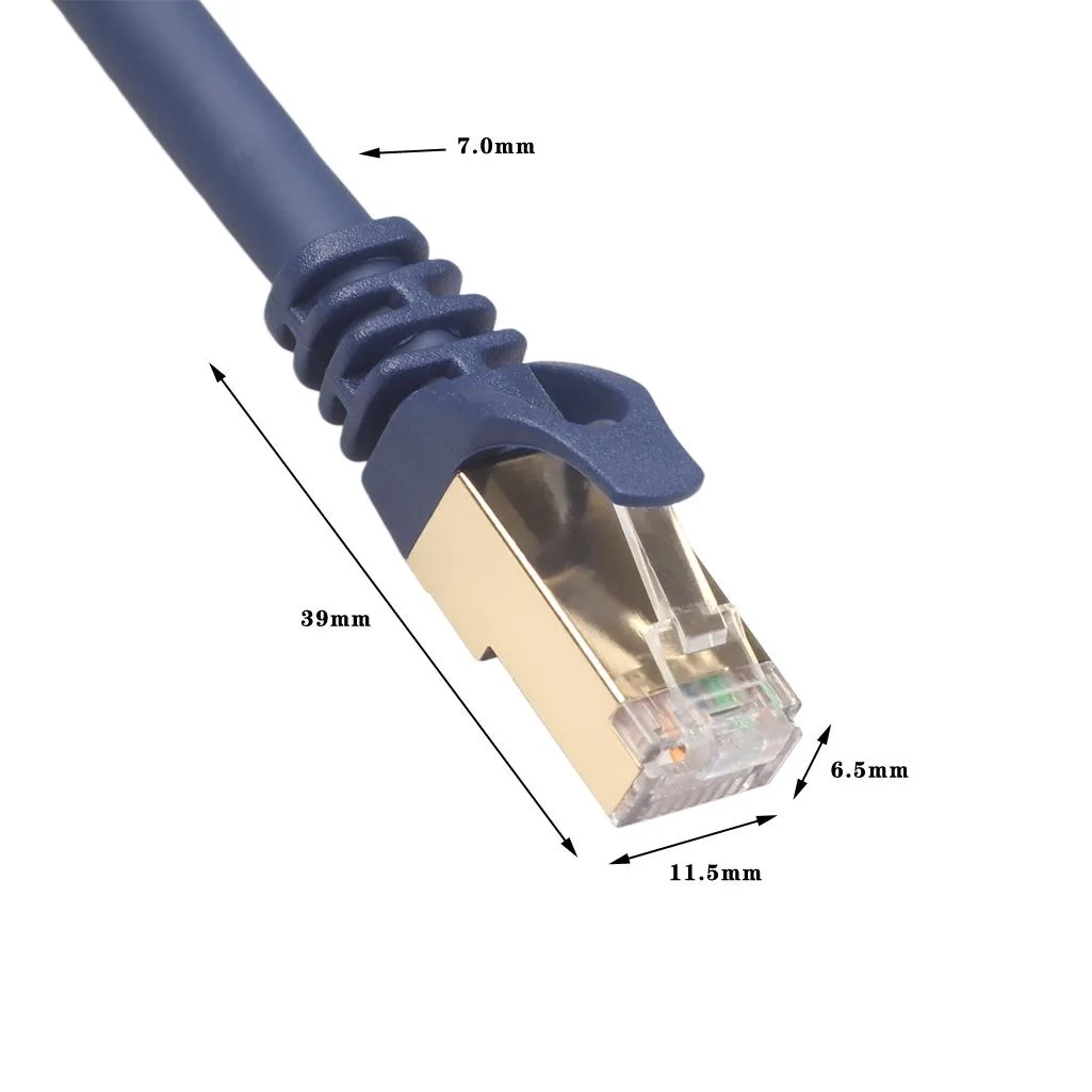 1m CAT8 Computer Switch Router Ethernet Network LAN Cable, Patch Lead RJ45
