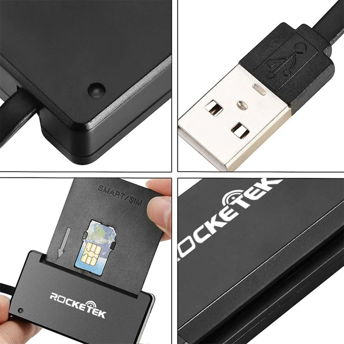 ROCKETEK SCR3 CAC ID SIM Chip Smart Card Reader