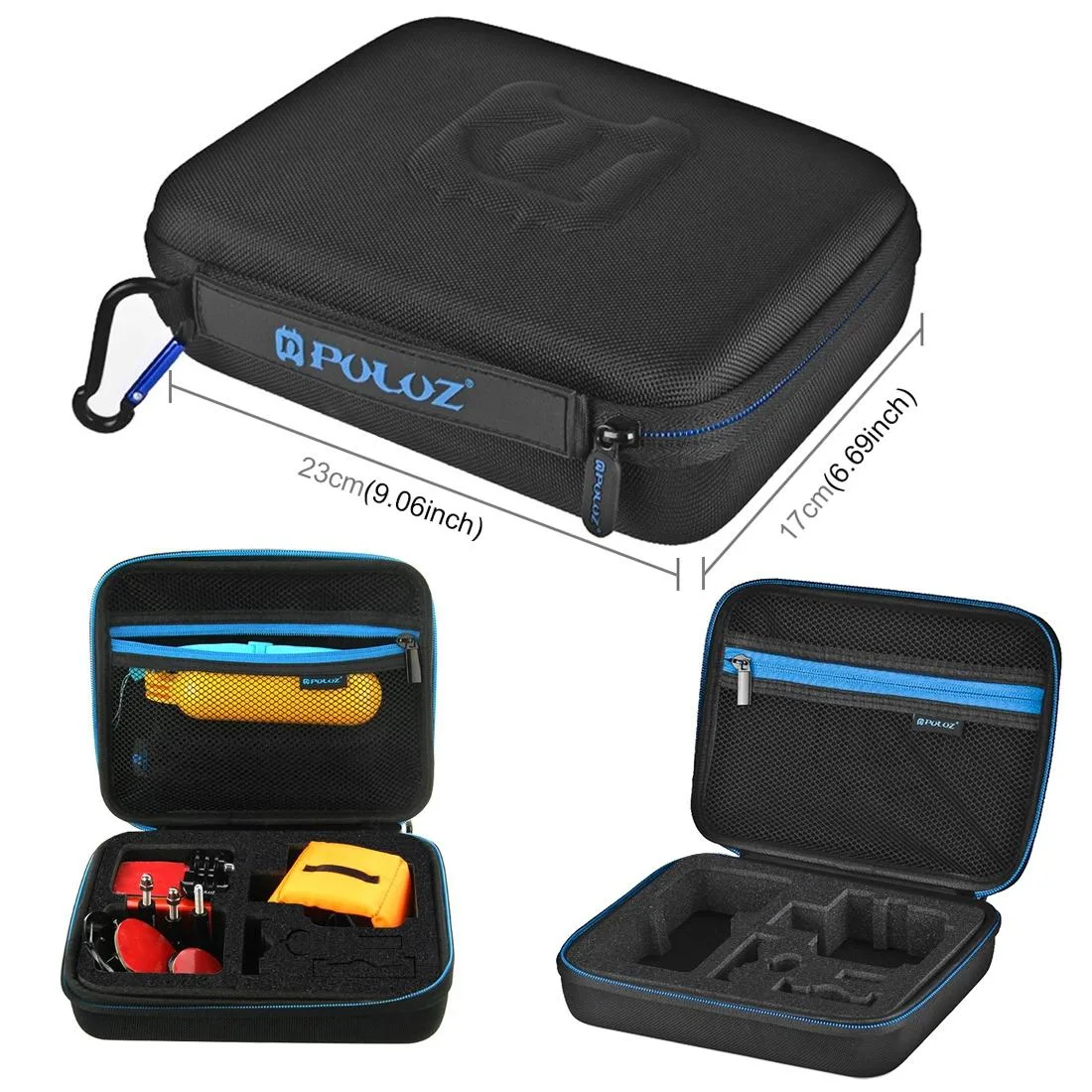 PULUZ 14 in 1 Surfing Accessories Combo Kits with EVA Case (Bobber Hand Grip + Floaty Sponge + Quick Release Buckle + Surf Board Mount + Floating Wrist Strap + Safety Tethers Strap + Storage Bag ) for GoPro, Insta360, DJI and Other Action Cameras