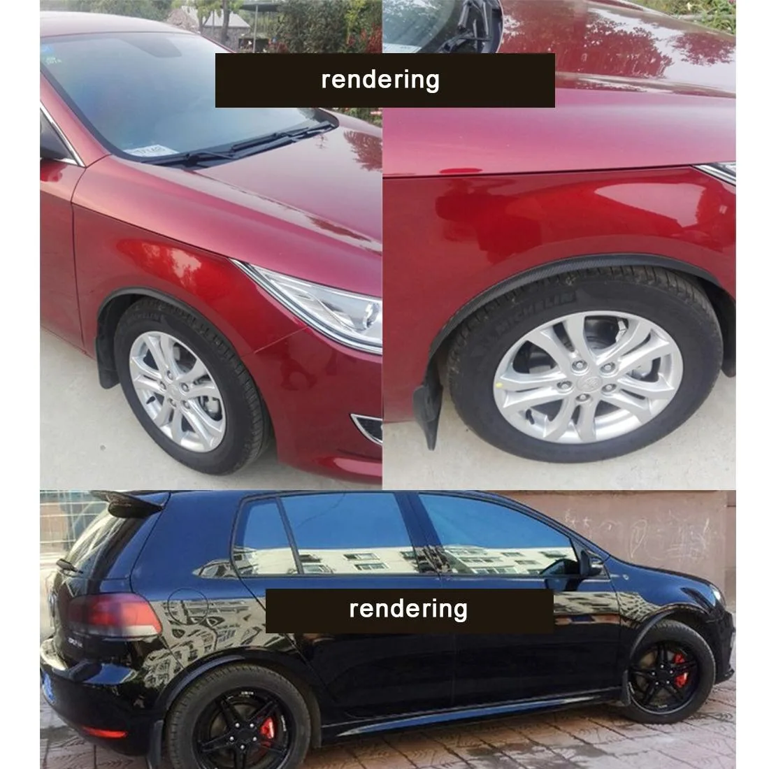 2 PCS Car Auto Rubber Fender Guard Protection Strip Scratch Protector Sticker, Size: 24*2cm