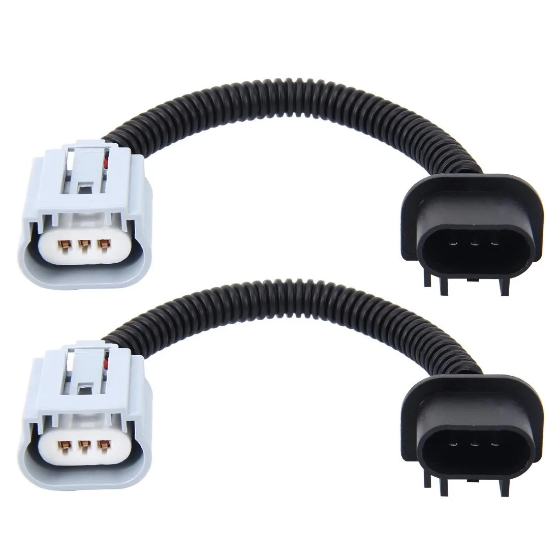 2 PCS H13 Car HID Xenon Headlight Male to Female Conversion Cable with Ceramic Adapter Socket