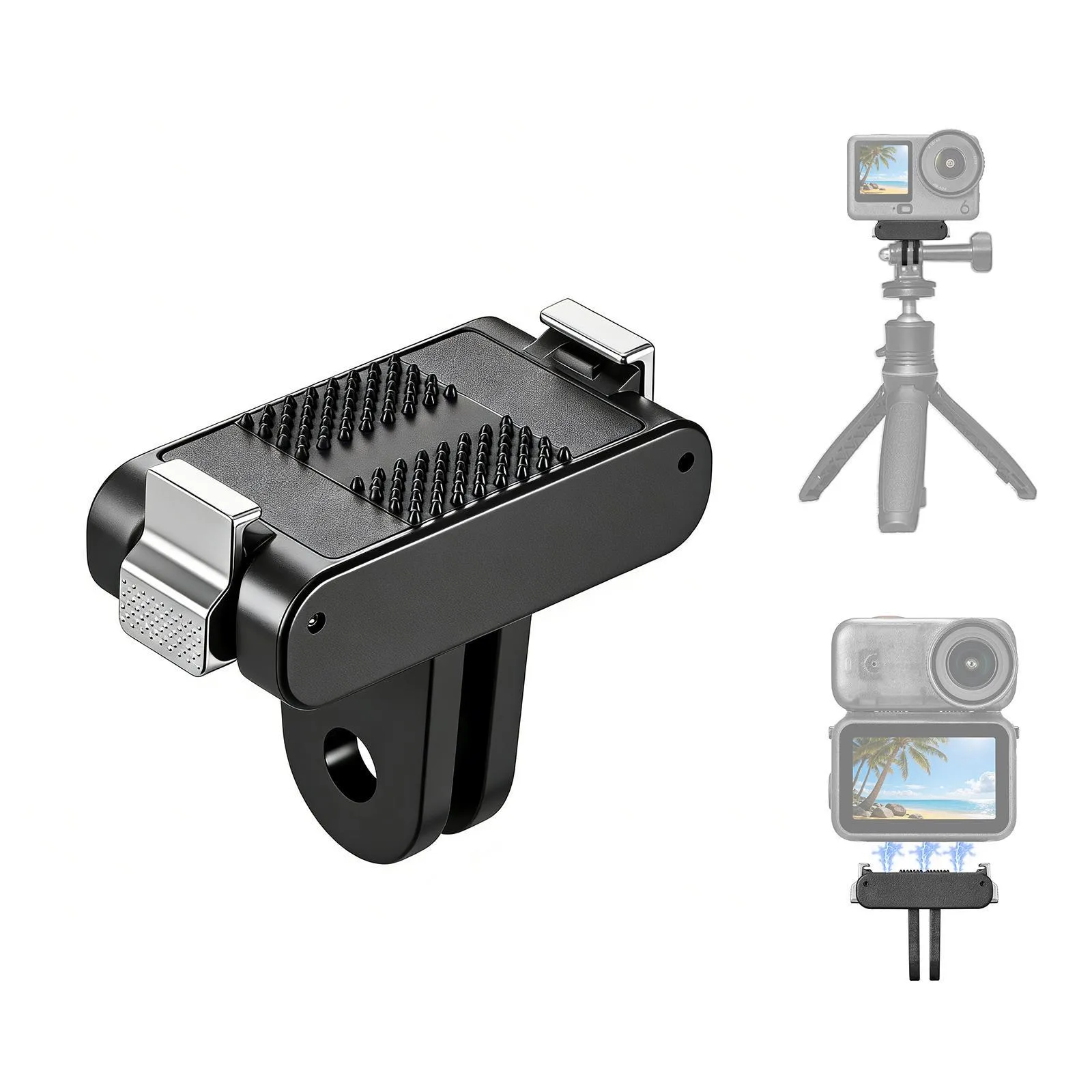 For DJI Osmo Action 6 / Nano / 360 II PULUZ Plastic Magnetic Quick Release Base Mount (Black)