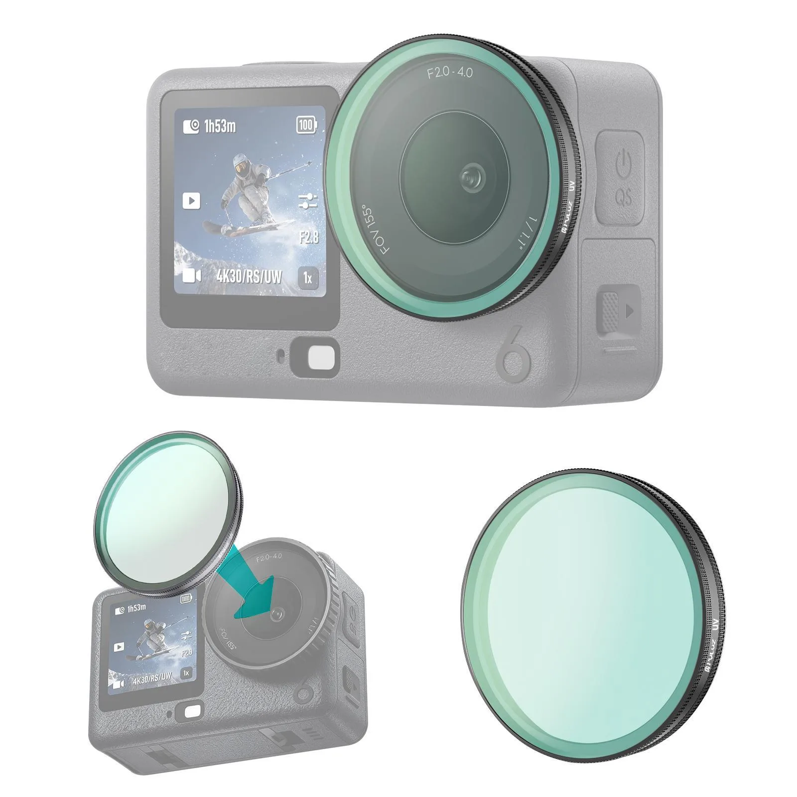 For DJI Osmo Action 6 PULUZ Action Camera UV Lens Filter