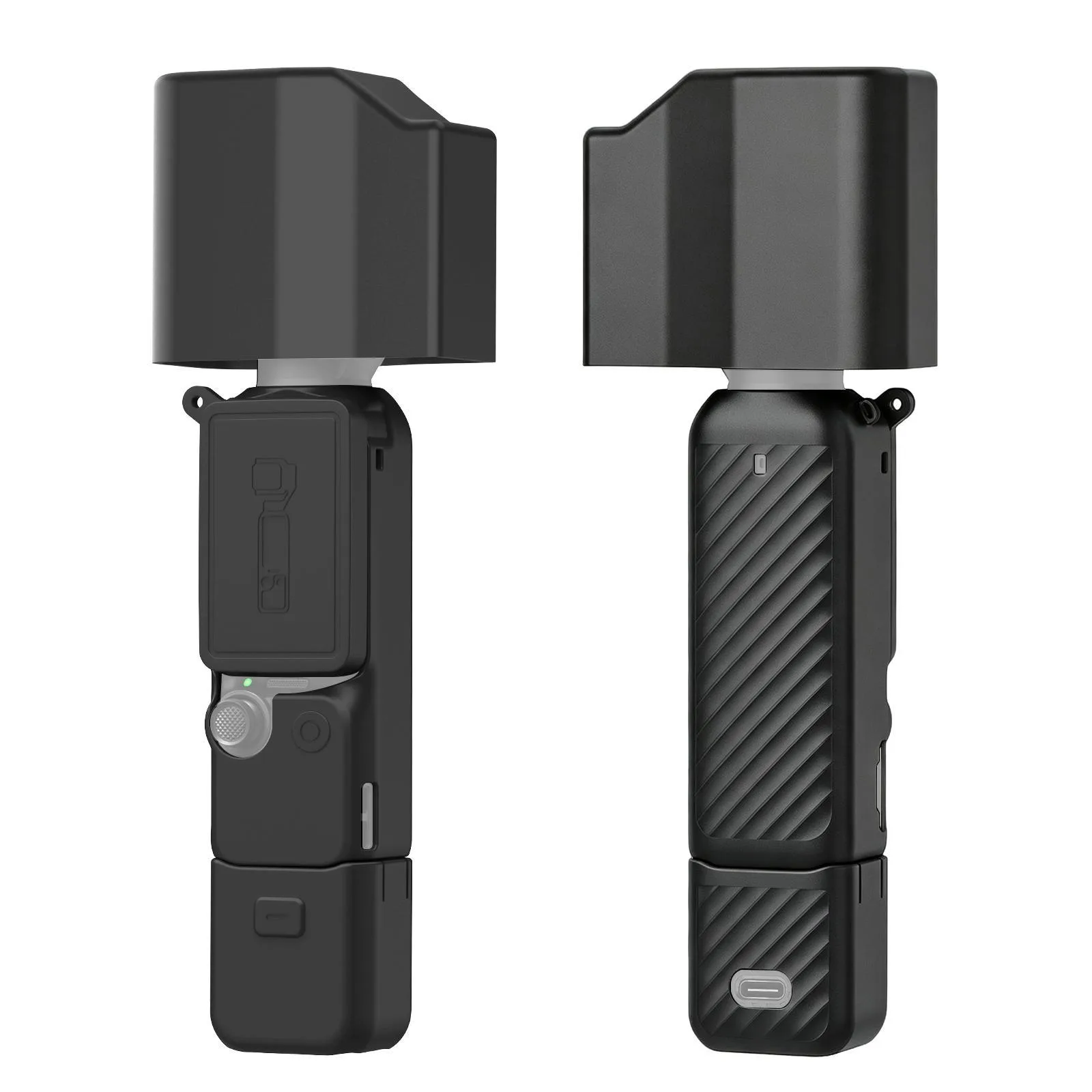 For DJI Osmo Pocket 4P PULUZ 5 in 1 Body Lens Handle Screen Silicone Cover with Anti-loss Rope