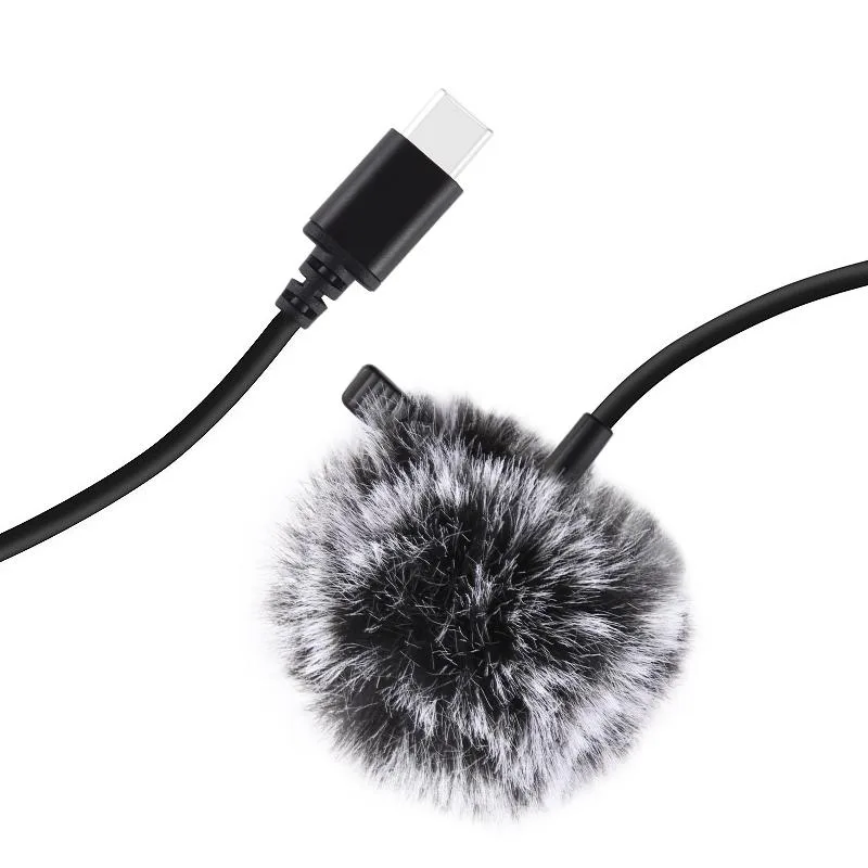 PULUZ 1.5m USB-C / Type-C Jack Lavalier Wired Condenser Recording Microphone