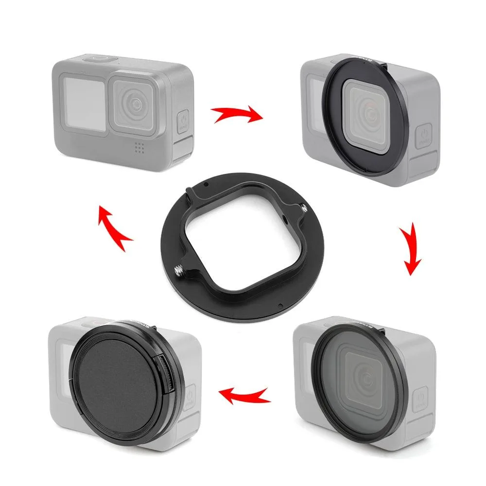 PULUZ 52mm UV Lens Filter for GoPro HERO12 Black /11 Black Mini /11 Black /10 Black /9 Black, with Adapter Ring