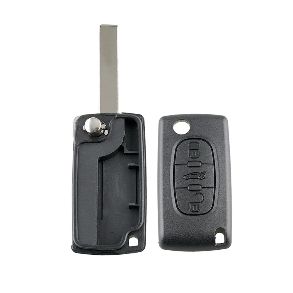 For PEUGEOT Car Keys Replacement 3 Buttons Car Key Case with Grooved, without Holder