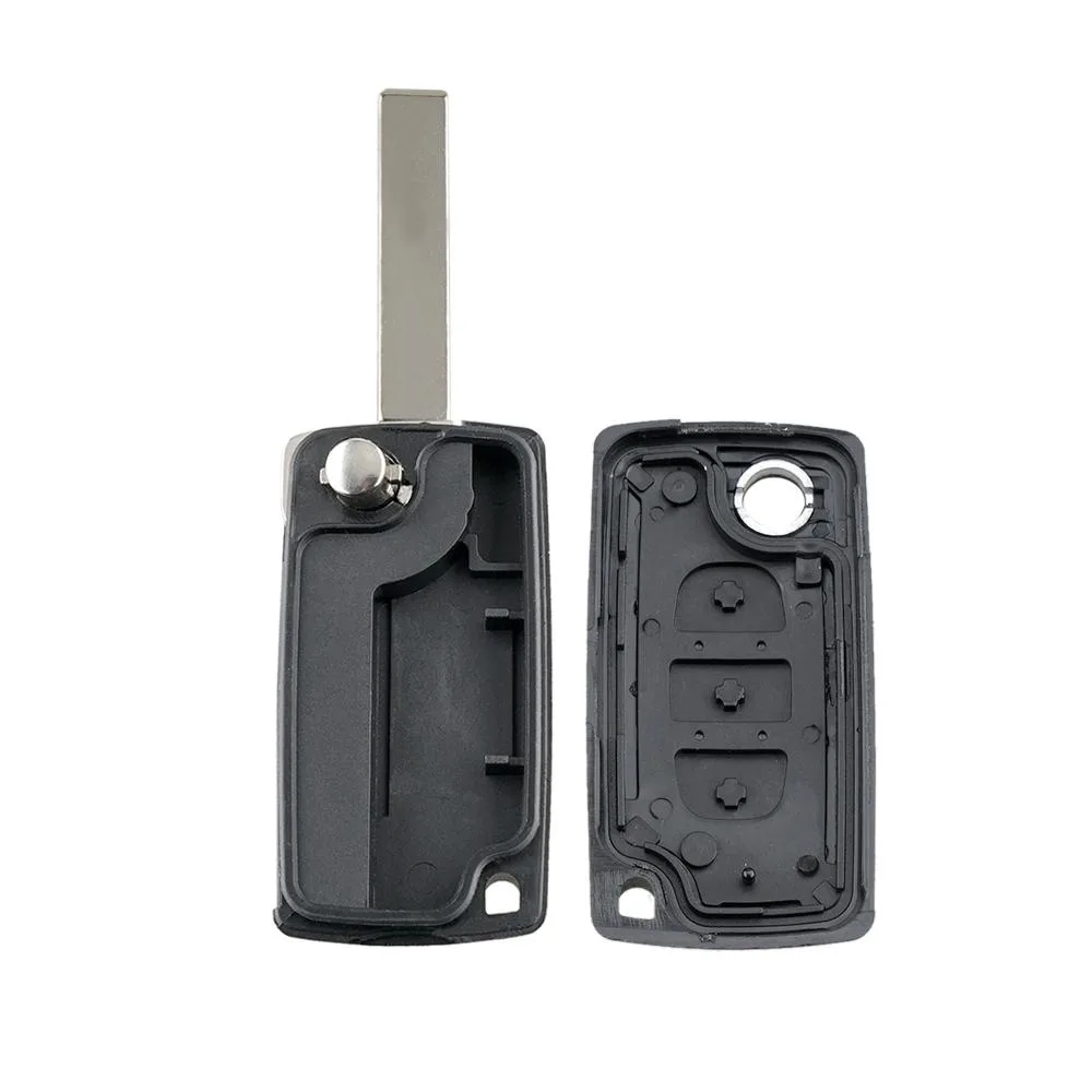 For PEUGEOT Car Keys Replacement 3 Buttons Car Key Case with Grooved, without Holder